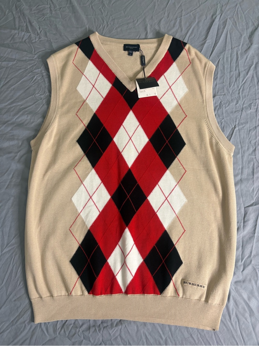 Burberry Golf V-Neck Argyle Sweater Vest
